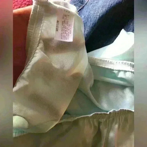 vtg viscose blue PJ bottoms women medium - Picture 4 of 5